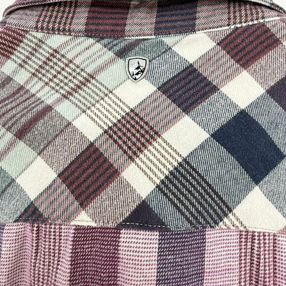 Kuhl Tess Flannel Button Front Shirt Longsleeve Plaid Western in‎ Deep Blush L - Picture 8 of 8